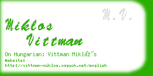 miklos vittman business card